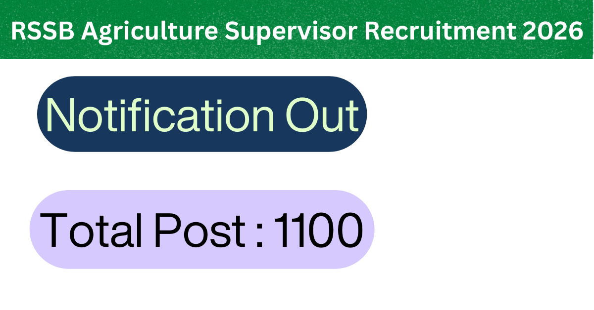 RSSB Agriculture Supervisor Recruitment 2026